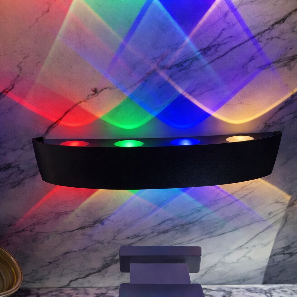 Applique extérieure LED – Projection multicolore décorative