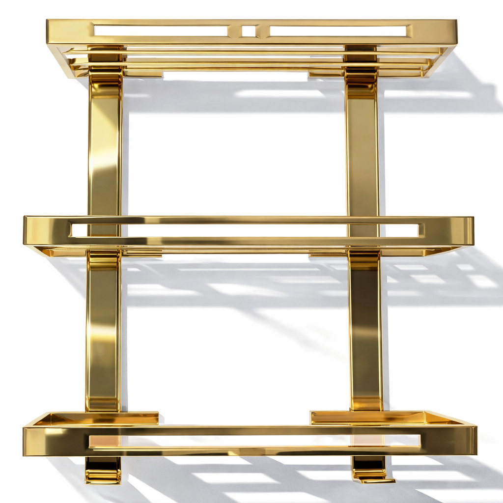 Étagère murale salle de bain 3 niveaux – finition gold