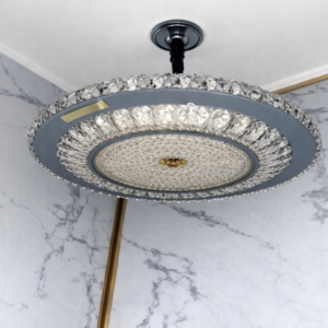 lustre-cristal-gris-rond-led-3-couleurs-moderne-elegant