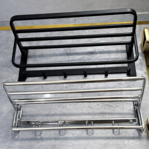 porte-serviettes-murale-double-barre-noir-et-or