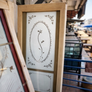 Porte toilette aluminium + verre décor 2.2m x 70cm